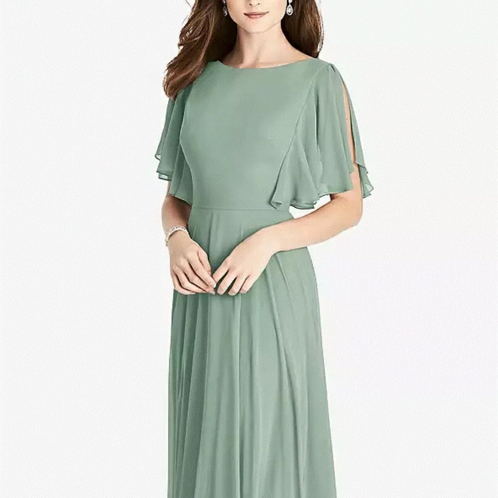 Split Sleeve Backless Maxi Dress...TH038....Seagrass....Size 10...NWT